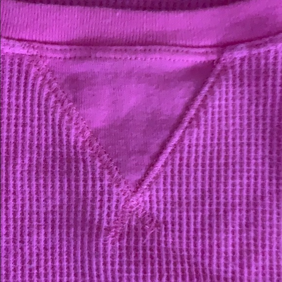 PINK neon pink waffle knit long sleeve top size XS - Picture 3 of 3